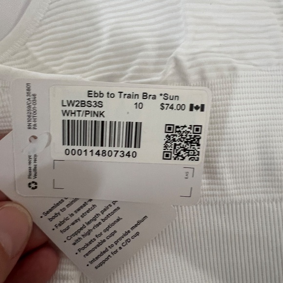 🔥Lululemon Ebb To Train Bra *Sun * Color changing size 10 BNWT - Picture 8 of 8